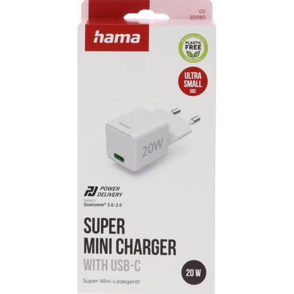 Hama Oplader USB-C PD 20W Hurtig Hvid