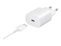 Miniatyrbilde 5 av 5: Samsung Fast Charging Wall Charger EP-TA800 - Strømadapter - 25 watt - 3 A - Ultra Fast Charge (24 pin USB-C) - på kabel: USB-C - hvit - for Galaxy A