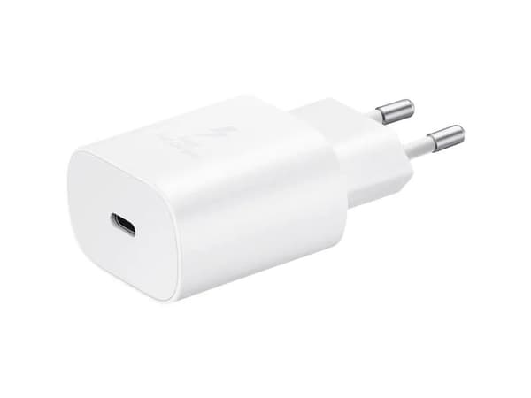Samsung Fast Charging Wall Charger EP-TA800 - Strømadapter - 25 watt - 3 A - Ultra Fast Charge (24 pin USB-C) - på kabel: USB-C - hvit - for Galaxy A