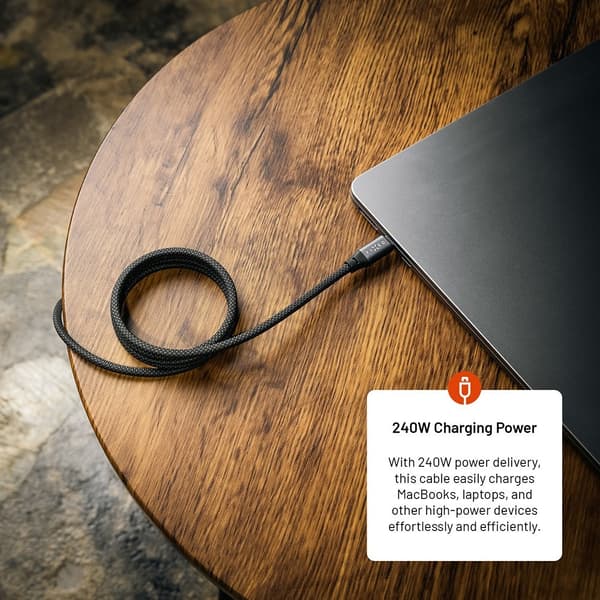 Fixed Kabel Magnetisk USB-C til USB-C 240W 2m