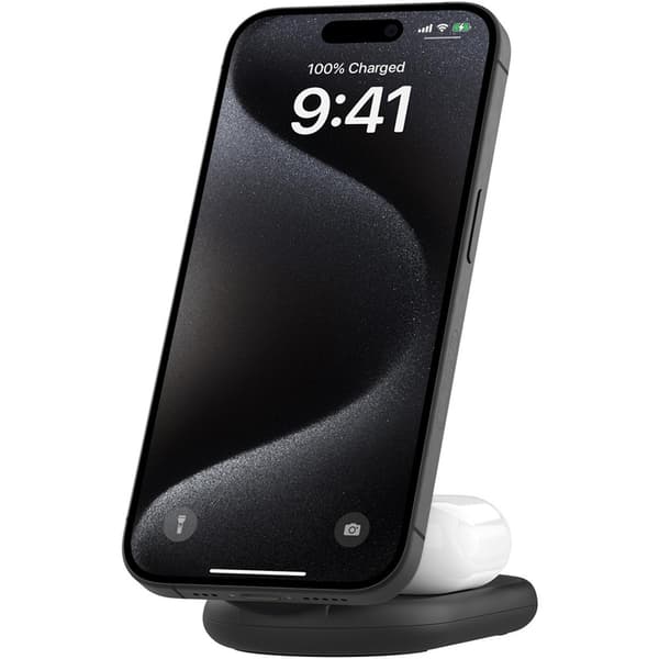 Belkin Langaton laturi BoostCharge 2-in-1 Foldable MagSafe Qi2 15W Musta