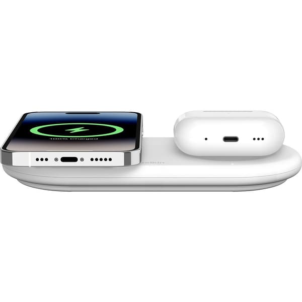 Belkin Langaton laturi BoostCharge Pro 2-in-1 MagSafe Qi2 15W Valkoinen