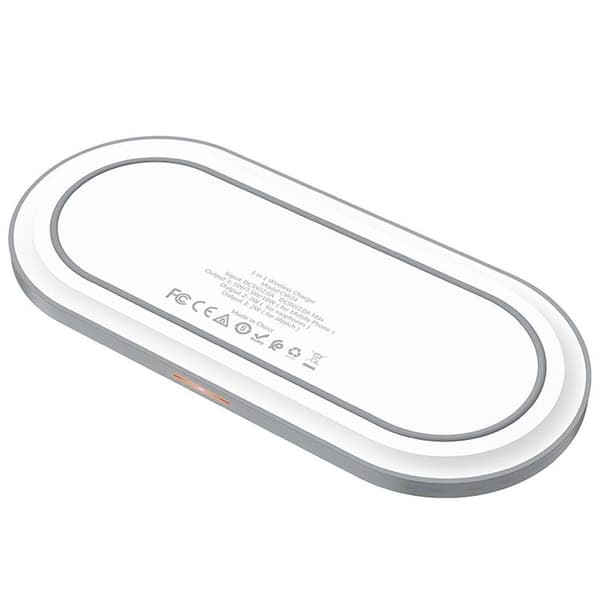Hoco 3in1 Trådlös Snabbladdare Apple Watch, iPhone, Airpods - Vit