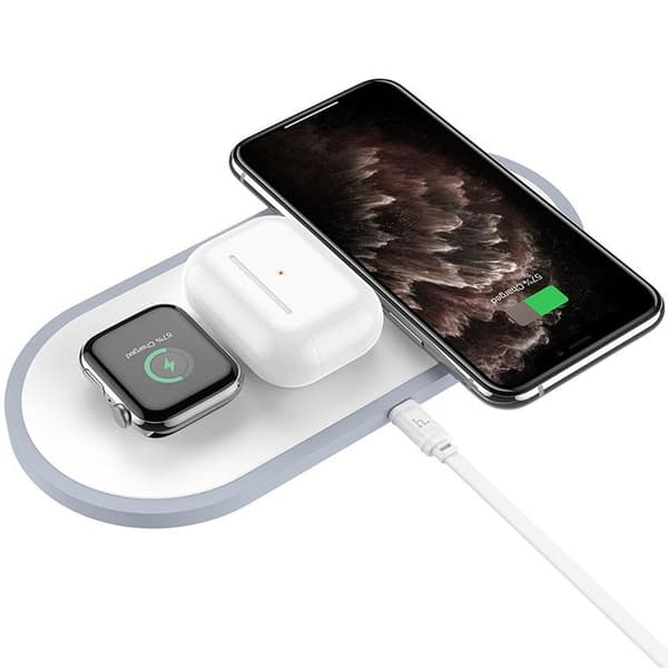 Hoco 3in1 Trådlös Snabbladdare Apple Watch, iPhone, Airpods - Vit