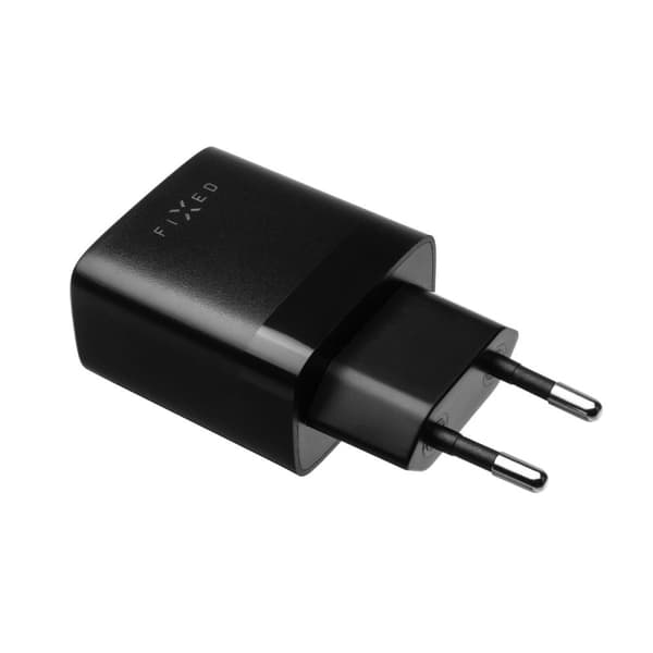 Fixed Laturi USB-C kaapelilla 1m 2xUSB-A 17W Musta