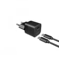 Miniatyrbillede 2 af 5: Fixed Oplader med Kabel Mini PD Travel Charger Kit USB-C/USB-C 20W Sort