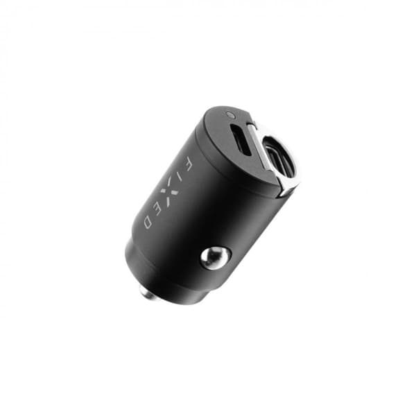 Fixed Autolaturi USB-C kaapelilla 1.2m 2xUSB-C 30W Musta