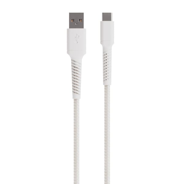 Vivanco Kabel Longlife Braided USB-A/USB-C 0.5m Hvit