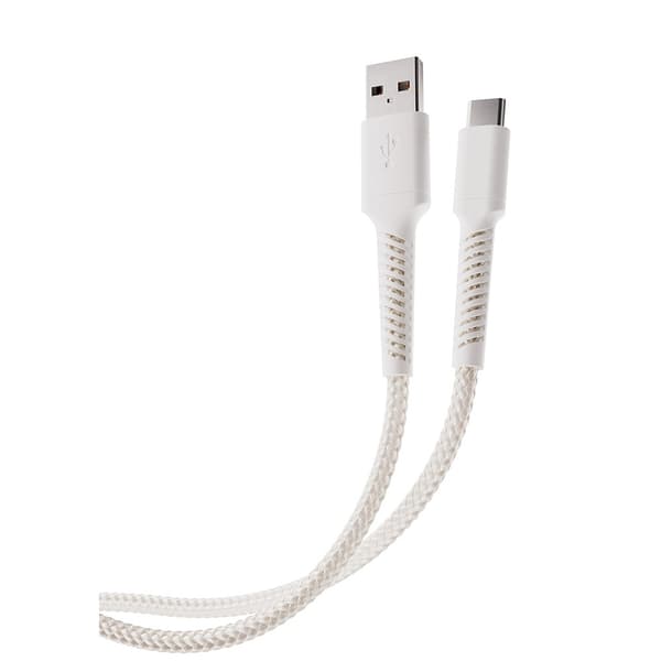 Vivanco Kabel Longlife Braided USB-A/USB-C 0.5m Hvit