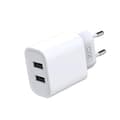 Miniatyrbild 4 av 5: XO Väggladdare 2x USB 2.1A med MicroUSB Kabel CE02C - Vit