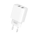 Miniatyrbild 2 av 5: XO Väggladdare 2x USB 2.1A med MicroUSB Kabel CE02C - Vit