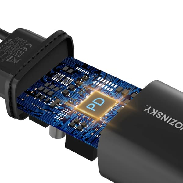 Wozinsky USB-A USB-C 20W Väggladdare - Svart