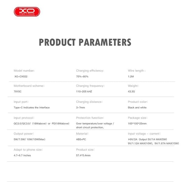XO Magnetisk Trådlös Laddare 15W CX022 - Svart
