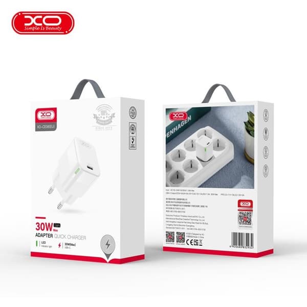 XO Snabbladdare USB-C 30W CE06 PD - Vit