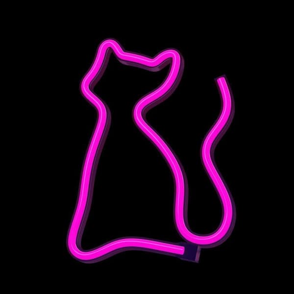 Forever Light LED Neon CAT Bat + USB - Rosa