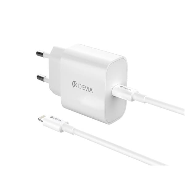 Devia GaN Snabbladdare USB-C 30W PD USB-C/Lightning Kabel