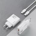 Miniatyrbild 2 av 5: Dudao Snabbladdare 30W USB-A/USB-C med USB-C/USB-C Kabel Vit