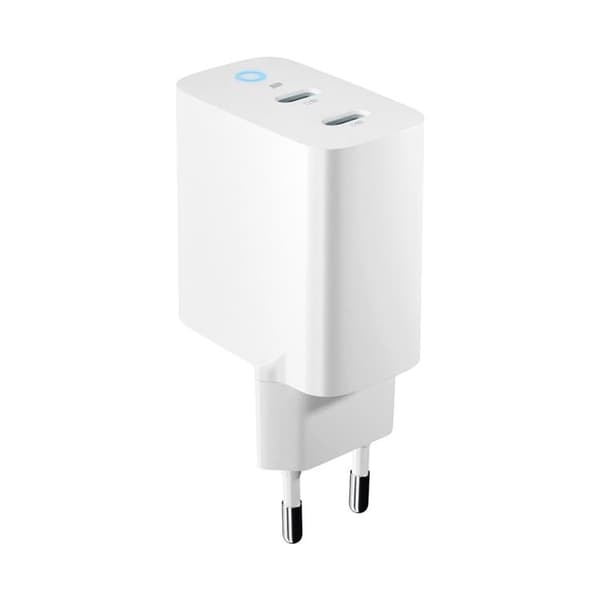 Forever Väggladdare 2x USB-C 40W GaN PD QC - Vit