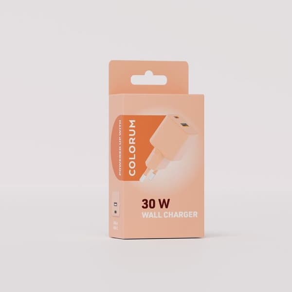 Colorum Snabbladdare 30W 1xUSB-A 1xUSB-C - Peach