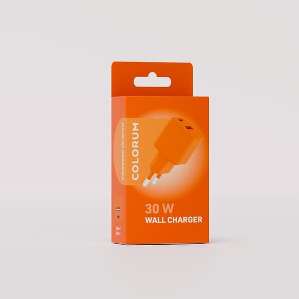 Colorum Snabbladdare 30W 1xUSB-A 1xUSB-C - Orange