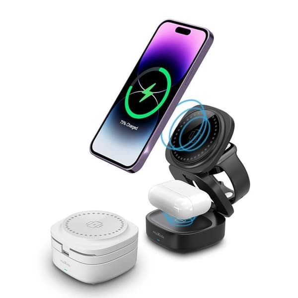 Maxlife 3-in-1 Trådlös Laddare Magnetisk 15W - Vit