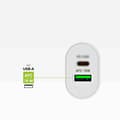 Miniatyrbild 4 av 11: SBS Snabbladdare 20W USB-A USB-C med PD - Vit