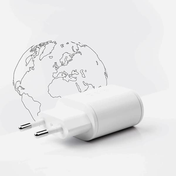 SBS Snabbladdare 20W USB-A USB-C med PD - Vit
