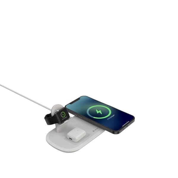 Devia 3-in-1 Trådlös Laddare 15W Universal Qi - Vit