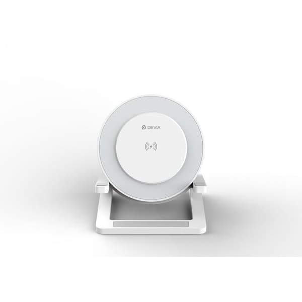 Devia Trådlös Laddare 15W Bluetooth-Högtalare och Lampa - Vit