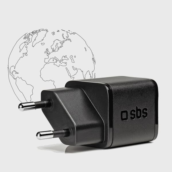 SBS Snabbladdare 20W GaN USB-C med Power Delivery - Svart