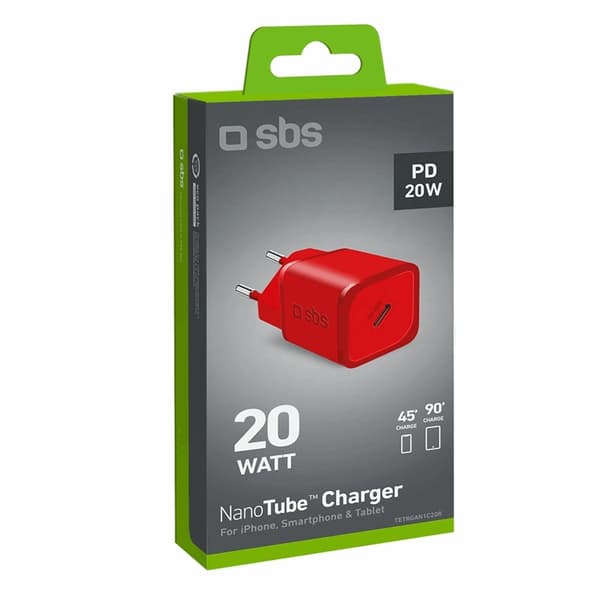 SBS Snabbladdare 20W GaN Power Delivery - Röd