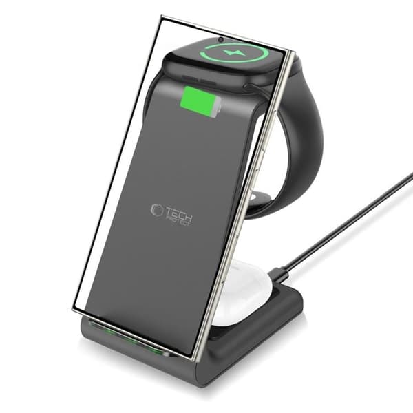 Tech-Protect 3-in-1 Trådlös Laddare För Samsung Produkter - Svart