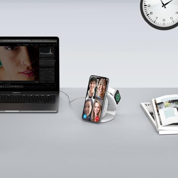 Tech-Protect 3-in-1 Trådlös Laddare Magsafe iPhone, Apple Watch, AirPods