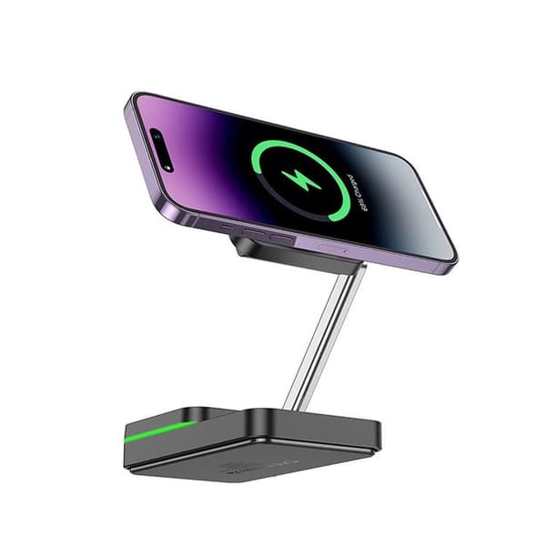 Hoco 3-in-1 Trådlös Laddare Magsafe 15W iPhone, Apple Watch, AirPods - Svart