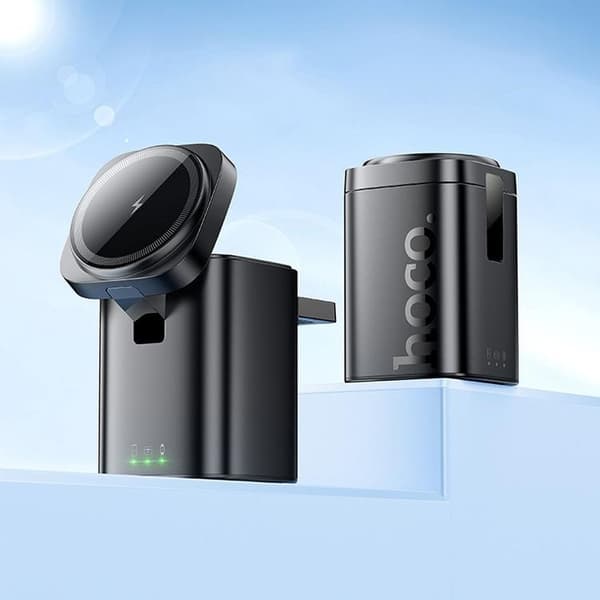 Hoco 6in1 Trådlös Laddare Apple Watch, iPhone, Airpods 15W - Svart