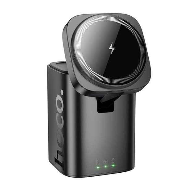Hoco 6in1 Trådlös Laddare Apple Watch, iPhone, Airpods 15W - Svart