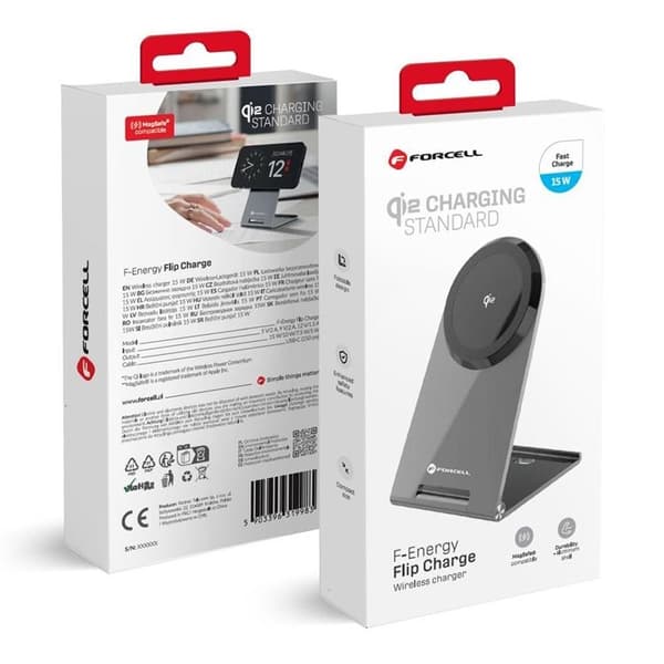 Forcell Qi2 15W MagSafe Trådlös Laddare Flip - Silver