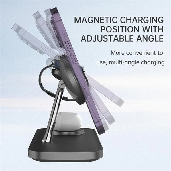 3-i-1 Samsung Galaxy S25 Ultra Qi2 15W Magnetisk Trådlös Laddare