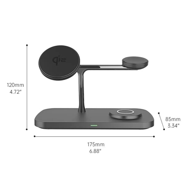 3-i-1 Samsung Galaxy S25 Ultra Qi2 15W Magnetisk Trådlös Laddare