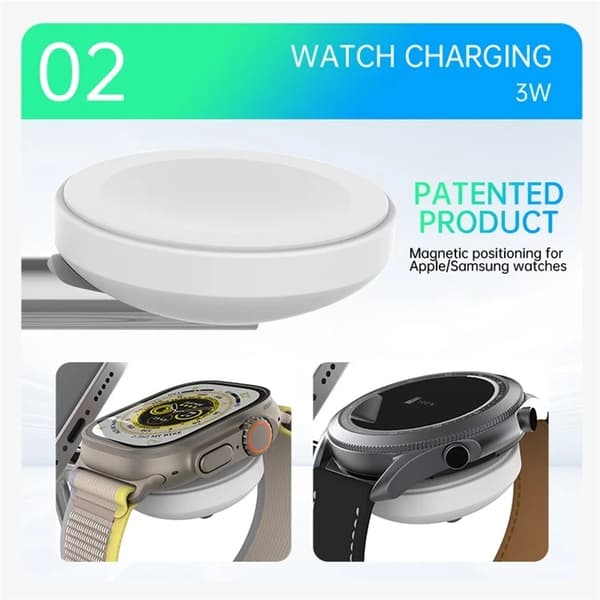 3-in-1 Trådlös Laddare Magsafe för Apple & Samsung Qi2 15W