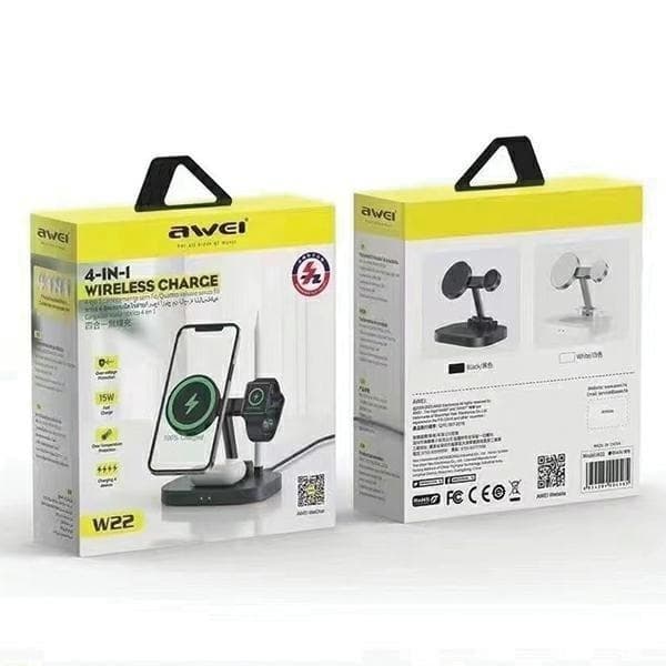 Awei 4-in-1 Trådlös Laddare 15W Universala W22 - Svart