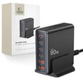 Miniatyrbild 1 av 6: Tech-Protect 6-Port Skrivbord Laddare PD80W - Svart