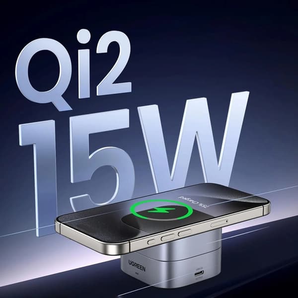 Ugreen 3-in-1 Trådlös Laddare Magsafe iPhone, Apple Watch, AirPods Qi2 - Svart