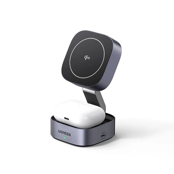 Ugreen 3-in-1 Trådlös Laddare Magsafe iPhone, Apple Watch, AirPods Qi2 - Svart