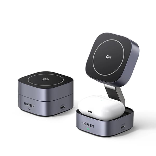 Ugreen 3-in-1 Trådlös Laddare Magsafe iPhone, Apple Watch, AirPods Qi2 - Svart
