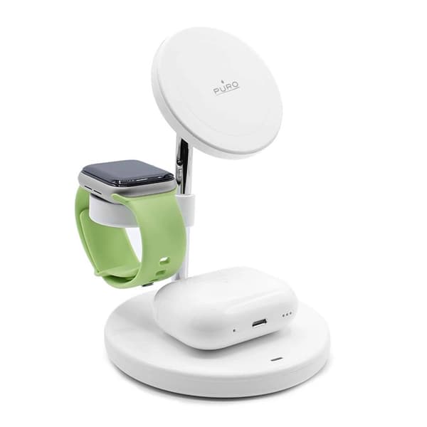 Puro 3-in-1 Trådlös Laddare Magsafe iPhone, Apple Watch, AirPods
