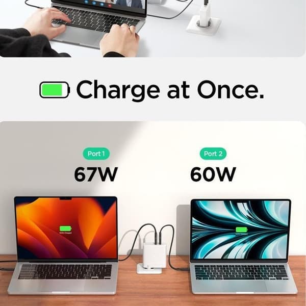 Spigen GAN-1402 2-Port Snabbladdare 140W Arcstation Pro - Vit