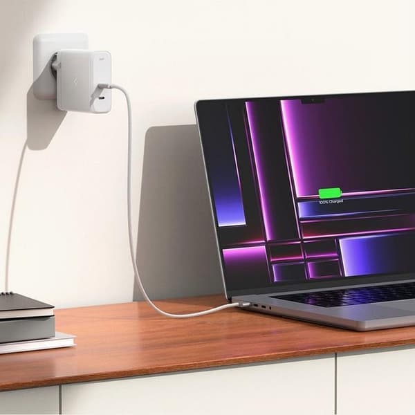 Spigen GAN-1402 2-Port Snabbladdare 140W Arcstation Pro - Vit