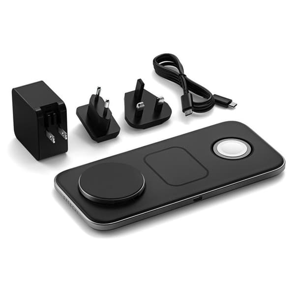 Satechi Qi2 Trio trådlös laddningsplatta - med 45W reseladdare