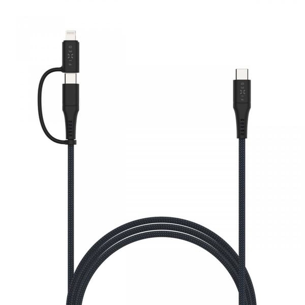 Fixed Kabel 2in1 USB-C/Lightning 60W 3m Svart